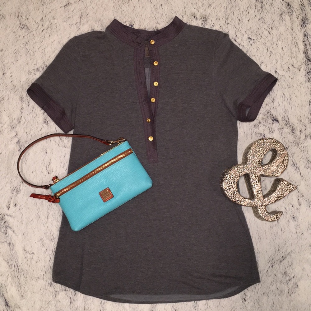 Gray Shirt w/Gold Buttons